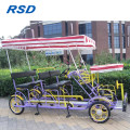 2021 Fast delivery wholesale fashional hot sale 4 seater 4 wheel good quality cheap price road tandem bicycle sightseeing bike